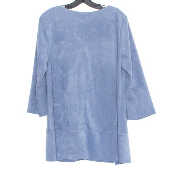 Soft Surroundings Womens Top Izzy Tunic Faux Suede V Neck Blue Size Large IO - Picture 3 of 3
